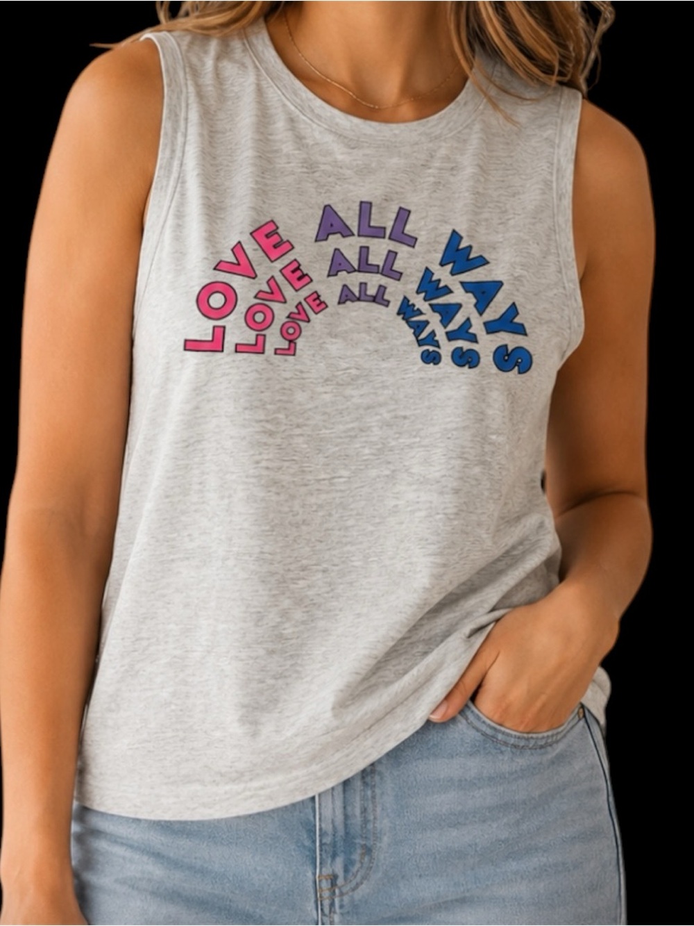 Take Pride Love All Ways Rainbow Tank Top